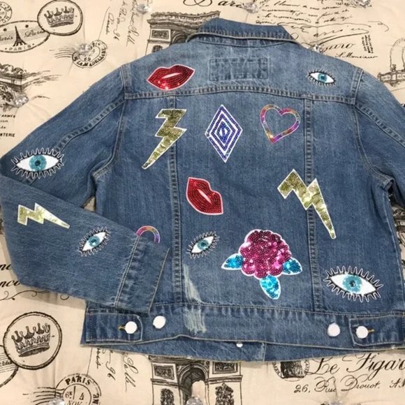 Bagatelle Embellished Oversized Denim Jacket - Picture 7 of 11